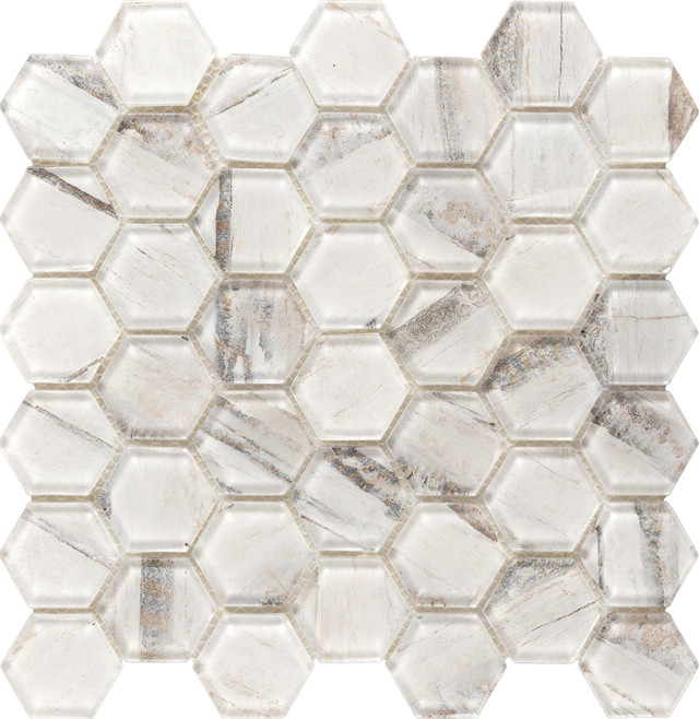 2LM-HEX109-Hexagon-Laminated-Stone-Mosaic-Tile