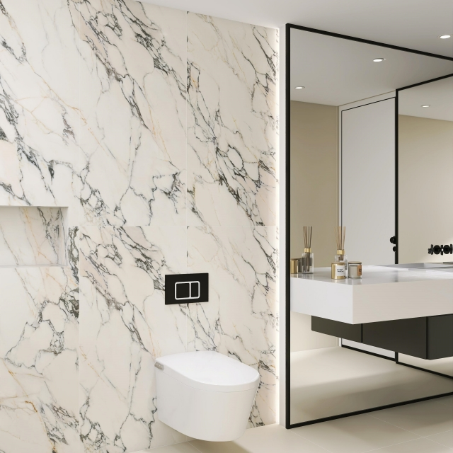 marble look tiles for bathroom