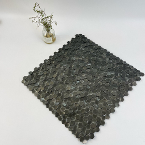 Industrial Black Solid Aluminum Mosaic Tiles-SAB34