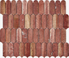 Red Travertine Feather Arched Mosaic-TRR21
