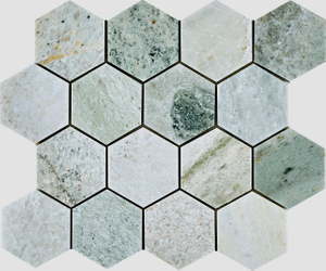 Emerald Marble Hexagon Mosaic–EME27