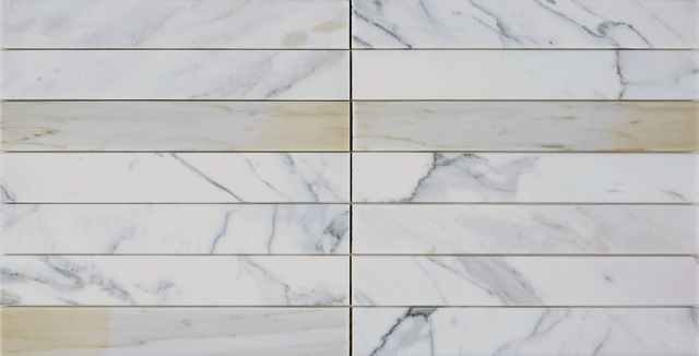 Calacatta Gold Horizontal Strip Mosaic-CAG26
