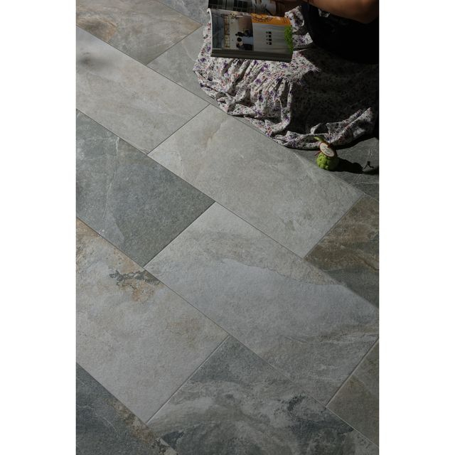 Waterline Tiles For Swimming Pools-Madreperla Slate Brown White