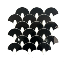 Elegant Black Stained Glass Mosaic Tiles for Walls-YMS12