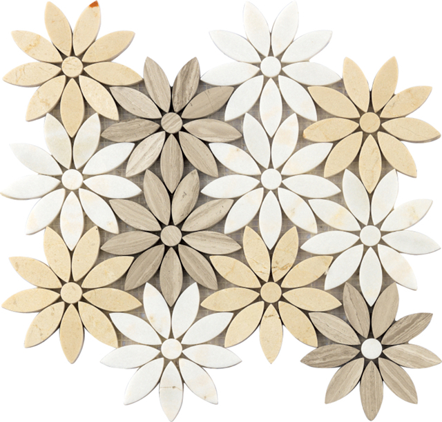 Natural Stone Mosaic Tiles ｜Musivo｜Flower Design And More