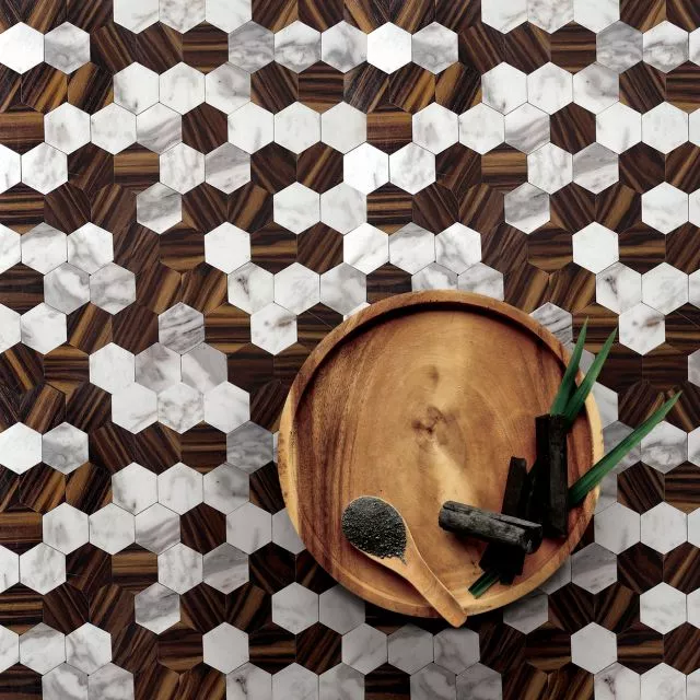Wood Look PVC Mosaic Tile-F02
