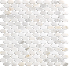 White Marble Mosaic Tile - Oval