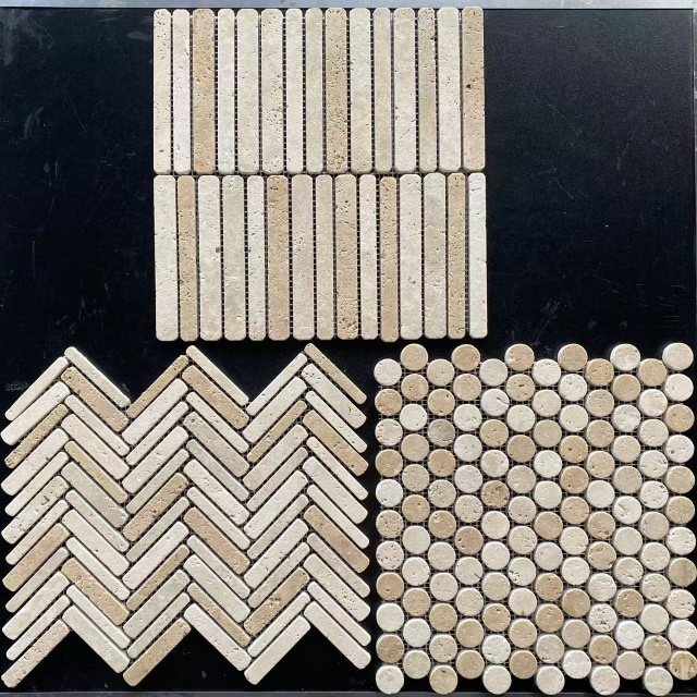 Travertine Mosaic Bathroom Wall