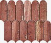 Red Travertine Feather Arched Mosaic-TRR21