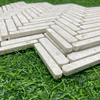 Golden Beige Herringbone Stone Mosaic-BOT13