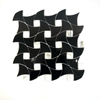 Black Stained Glass Mosaic Sheets for Modern Interiors-NTS03