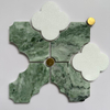 Black Stone Mosaic Tile - Flower Pattern