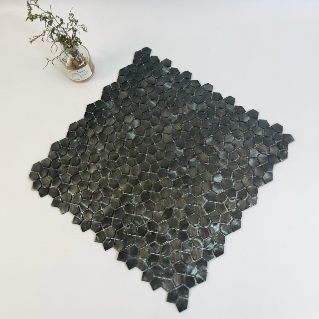 Elegant Black Brushed Aluminum Mosaic-SAB35