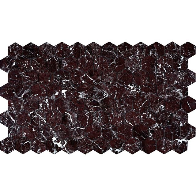 Rosso Levanto Hexagon Marble Mosaic Tile-JLH27