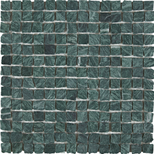 Indian Green Marble Rough Small Square Chip Mosaic–IND40H 