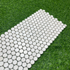Golden Beige Round Stone Mosaic Tile-BOT12
