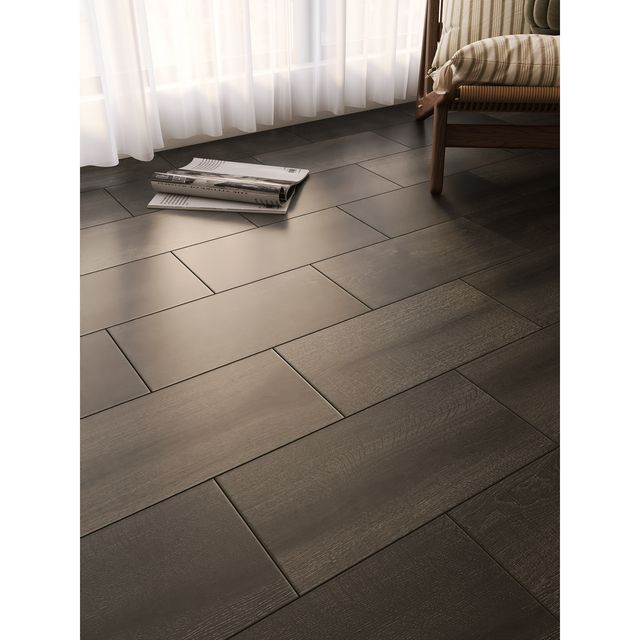 Wood Look Tile Floor In Bathroom-KK26