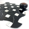 Black Stained Glass Mosaic Sheets for Modern Interiors-NTS03