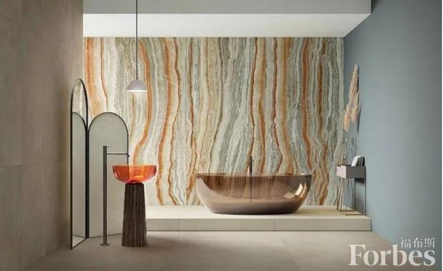 Modern Marble Look Ceramic Tile In Bathroom