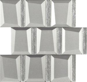 Black and White Glass Tile - 3DBevelled07