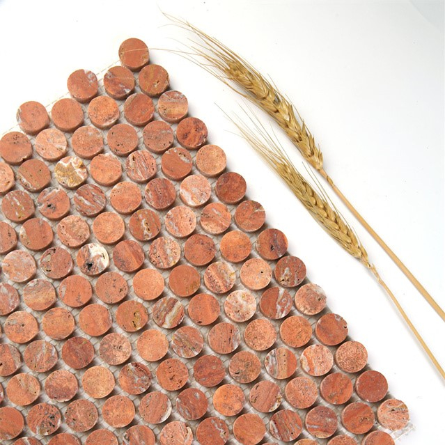 Penny Round Stone Mosaic Tile-CFS2068
