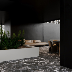 1200x1200mm Black Marble Look Tiles - Brage