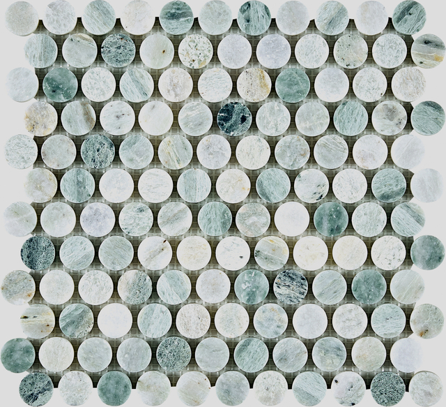 Emerald Marble Penny Round Mosaic-EME12