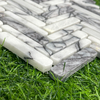 Lilac Marble Fishbone Strip Mosaic–PLU13 