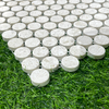 Golden Beige Round Stone Mosaic Tile-BOT12