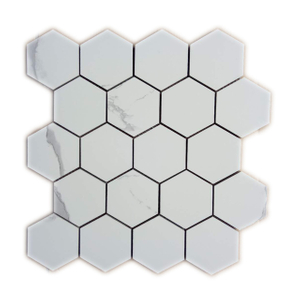 Unglazed White Herringbone Porcelain Mosaic