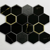 Black Glass Mosaic Tile-Hexagonal