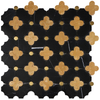 Black Stone Mosaic Tile - Flower Pattern