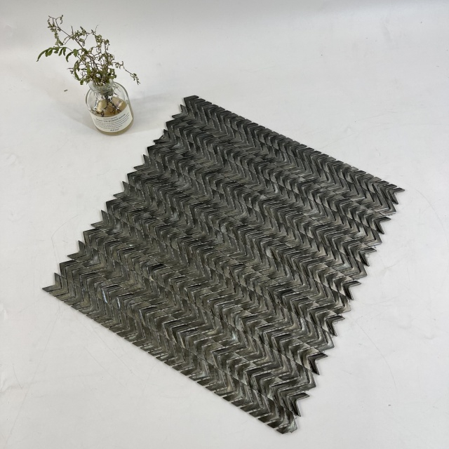 Durable Black Metal Mosaic Tiles-SAB37