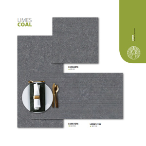 Limestone Textured Porcelain Tile for Indoor Outdoor Use-Limes Coal