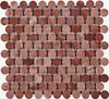 Red Travertine Penny Mosaic-TRR12