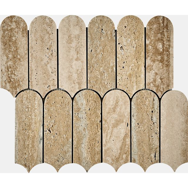 Feather Beige Travertine Mosaic -TRV21