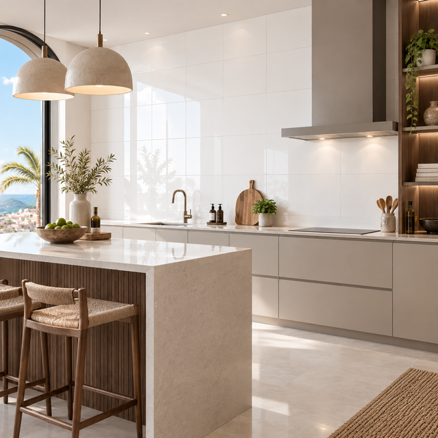 Super White Polished Porcelain Tiles - AT6700Q