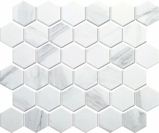 Cararra White Ceramic Mosaic Tiles -MCKW1003