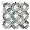 Black Stone Mosaic Tile - Flower Pattern