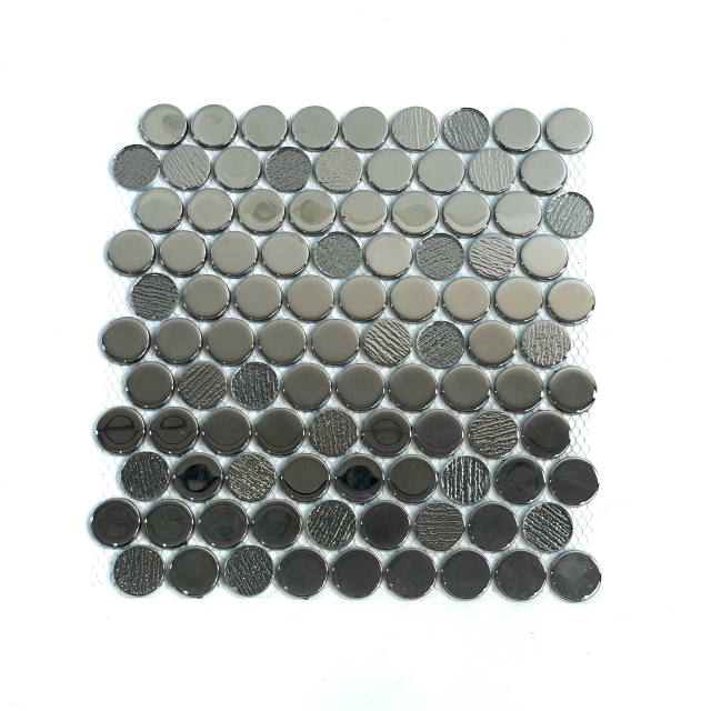 Round Silver Glass Mosaic -DGS23 Barhoo