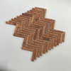 Red Travertine Herringbone Mosaic-TRR13