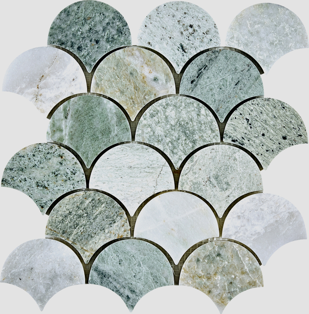 Emerald Marble Fish Scale Mosaic–EME28 