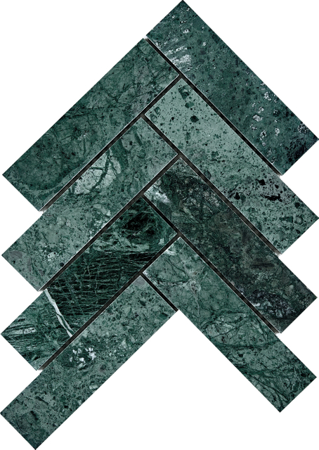 Indian Green Marble Chevron Mosaic–IND20 