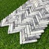 Lilac Marble Fishbone Strip Mosaic–PLU13 
