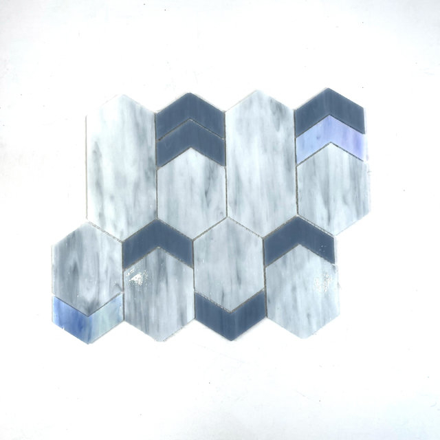 Vibrant Blue Stained Glass Mosaic for Indoor Walls-ZSS22