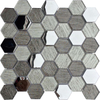 White Hexagon Backsplash-Hexagonal