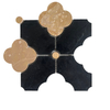 Black Stone Mosaic Tile - Flower Pattern