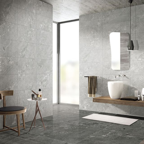 Textured Anti-Slip Porcelain Tile-Quee Stone Greyish Black