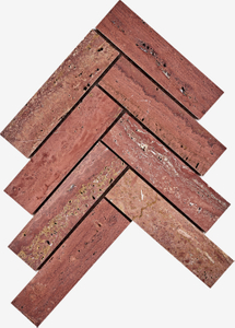 Red Travertine Chevron Mosaic-TRR20