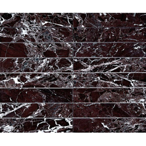Rosso Levanto Strip Marble Mosaic Tile-JLH24